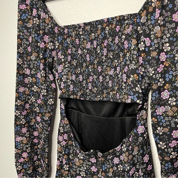 Anthropologie All in Favor square neck open back long sleeves mini dress size XS - Picture 8 of 10